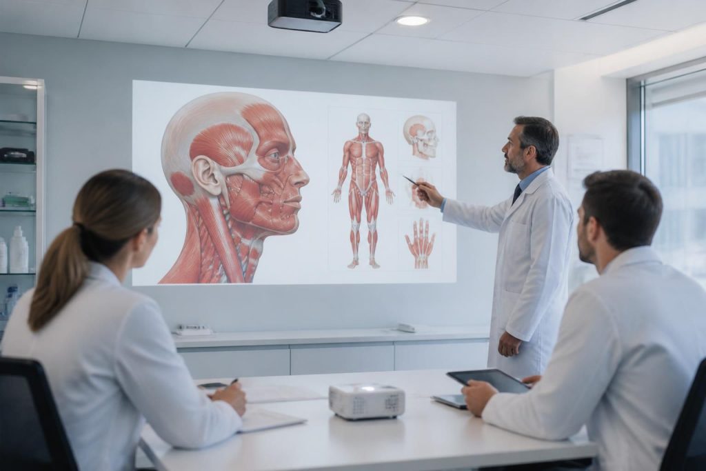 découvrez des supports médicaux clairs et précis grâce au mini vidéoprojecteur epson, idéal pour des schémas nets et une meilleure communication en milieu médical.